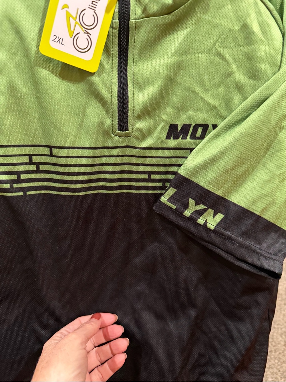Men's Green & Black Swim Top